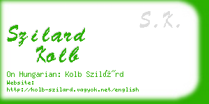 szilard kolb business card